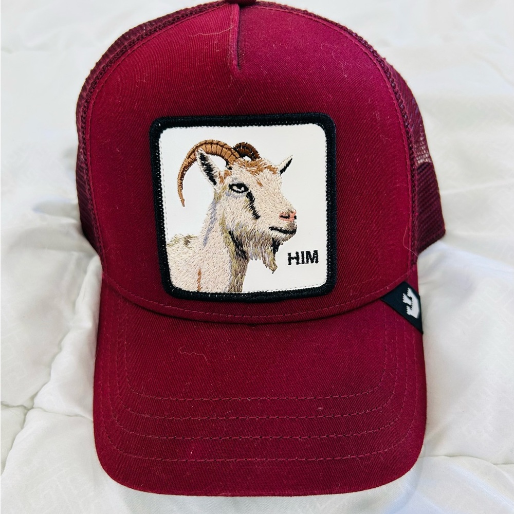 Goorin Bros HIM Burgundy Goat Patch Trucker Hat